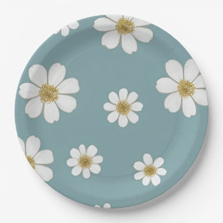 Eend Egg Blue en Daisies, origineel patroon Papieren Bordje