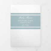 Eend Egg Blue, moderne Baby shower suite Drieluik Uitnodiging (Cover)