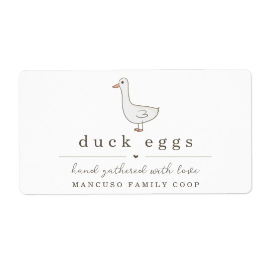 Eend Egg Karton Label Personaliseren voor Boerderi (Voorkant)