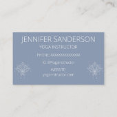 Eend Ei Blauw Boho Bloemen Lotus Yoga Visitekaartje (Achterkant)