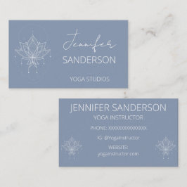 Eend Ei Blauw Boho Bloemen Lotus Yoga Visitekaartje