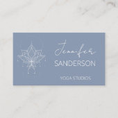 Eend Ei Blauw Boho Bloemen Lotus Yoga Visitekaartje (Voorkant)