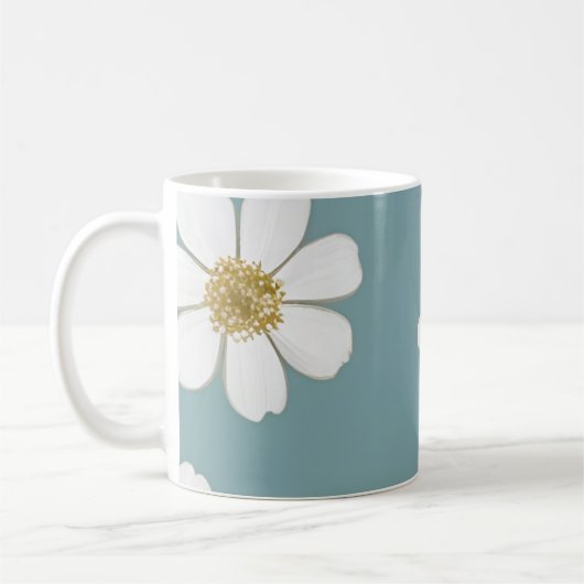  Eend Ei Blauw met Daisies Koffiemok (Links)