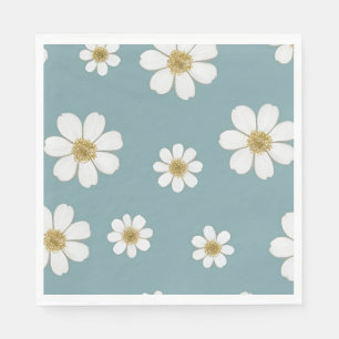 Eend Ei Blauw met Daisies, Origineel Patroon Servet