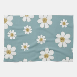 Eend Ei Blauw met Daisies, Origineel Patroon Theedoek