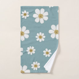 Eend Ei Blauw met Daisies Patroon Handdoek