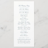 Eend Ei Blauw Modern Huwelijksprogramma Programmakaart (Achterkant)