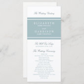 Eend Ei Blauw Modern Huwelijksprogramma Programmakaart (Voorkant / Achterkant)