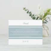 Eend Ei Blauw Modern Wedding Detail Informatiekaartje (Staand voorkant)