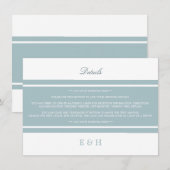 Eend Ei Blauw Modern Wedding Detail Informatiekaartje (Voorkant / Achterkant)