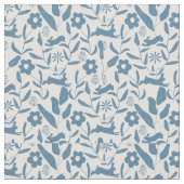 Eend Ei blauw traditionele bloemmotief stof (Close Up)