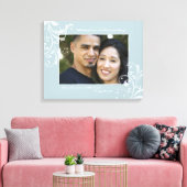 Eend Ei Blauw Wit Bloemen Fotosjabloon Afbeelding Canvas Afdruk (Insitu (Woonkamer))