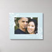 Eend Ei Blauw Wit Bloemen Fotosjabloon Afbeelding Canvas Afdruk (Voorkant)