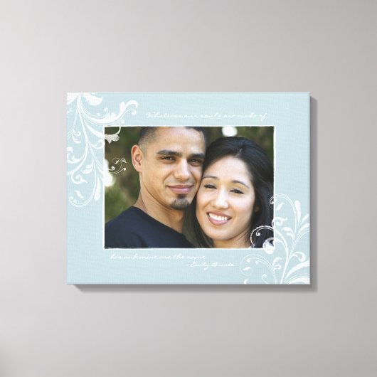 Eend Ei Blauw Wit Bloemen Fotosjabloon Afbeelding Canvas Afdruk (Voorkant)