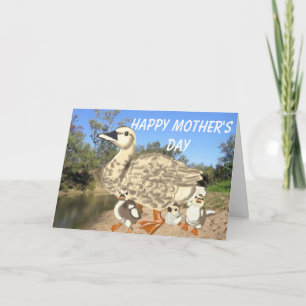 Eend en Baby Chicks Moederdag Feestdagen Kaart