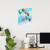 Eend en ballonnen poster (Thuiskantoor)