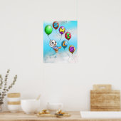 Eend en ballonnen poster (Keuken)