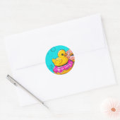 Eend en donutstickers ronde sticker (Envelop)