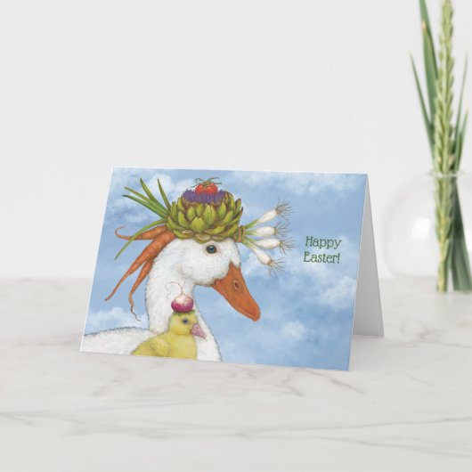 Eend en Duckling Paaskaart Kaart (Voorkant)