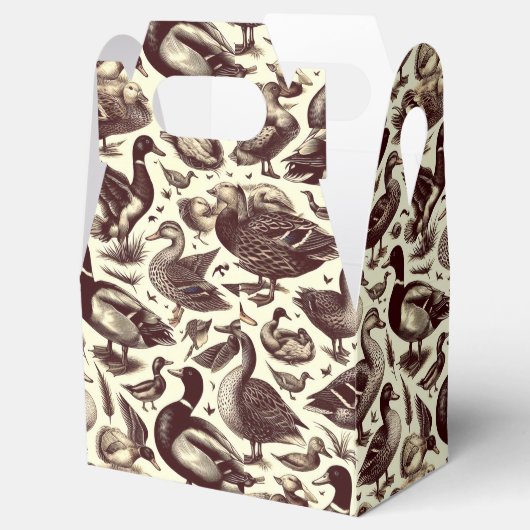  eend- en ganzenpatroon bedankdoosjes (Geopend)