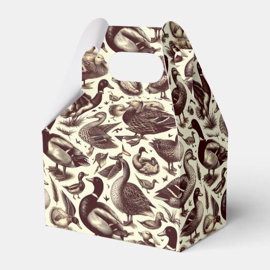  eend- en ganzenpatroon bedankdoosjes (Voorkant Zijde)