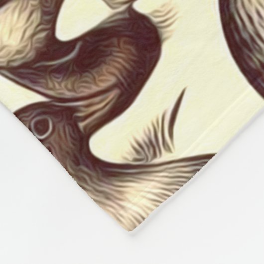  eend- en ganzenpatroon fleece deken (Hoek)