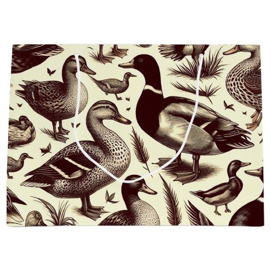  eend- en ganzenpatroon groot cadeauzakje (Voorkant)