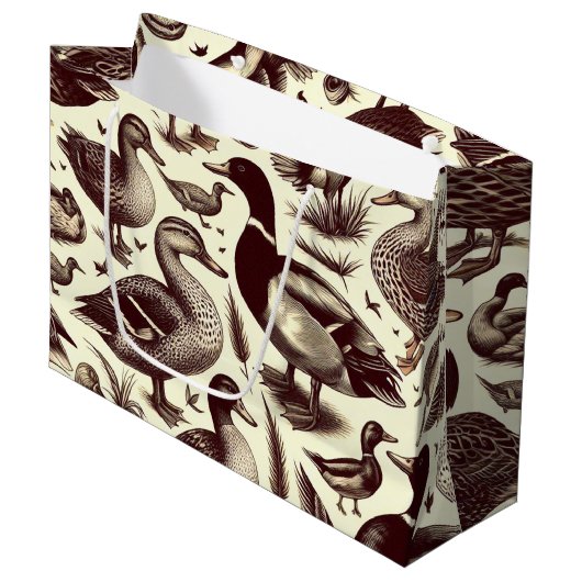  eend- en ganzenpatroon groot cadeauzakje (Voorkant Gekanteld)