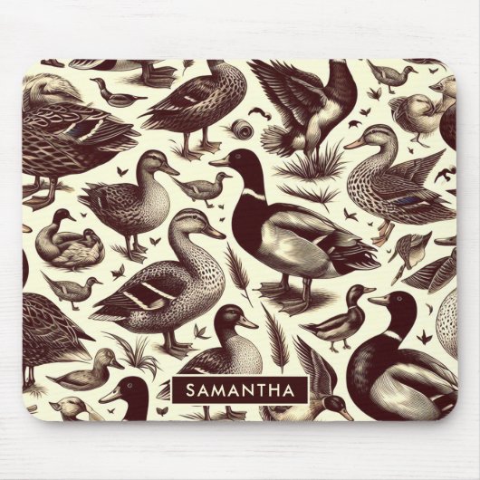  eend- en ganzenpatroon muismat (Voorkant)