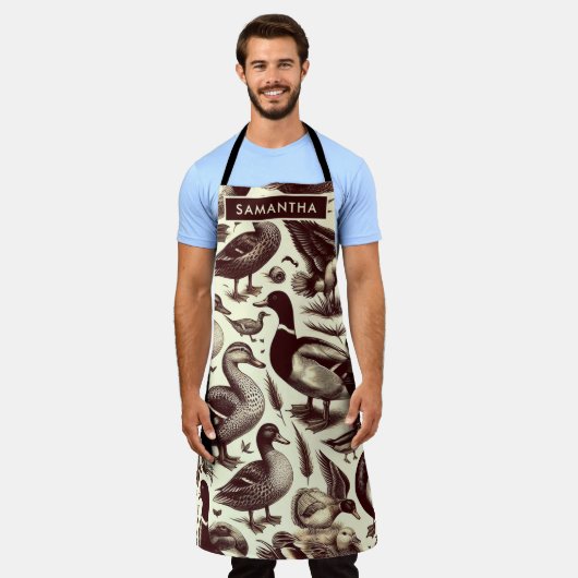 eend- en ganzenpatroon schort (Gedragen)