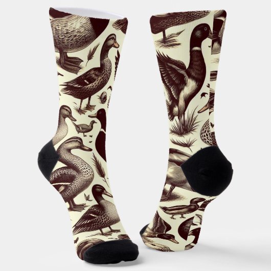  eend- en ganzenpatroon sokken (Gebogen)