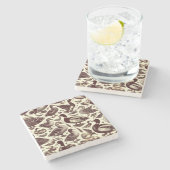  eend- en ganzenpatroon stenen onderzetter (Zijkant)