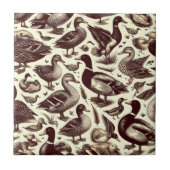  eend- en ganzenpatroon tegeltje (Voorkant)