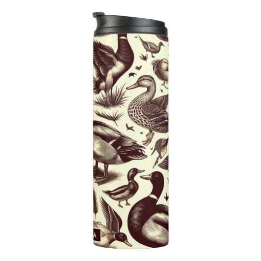  eend- en ganzenpatroon thermosbeker (Geroteerd rechts)