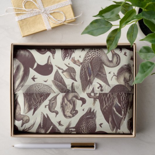 eend- en ganzenpatroon tissuepapier (Geschenk)