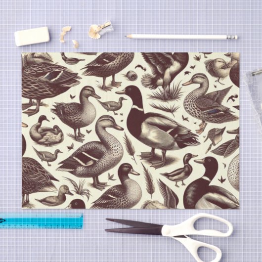 eend- en ganzenpatroon tissuepapier (Craft)