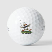 Eend en Hoesje golfbal Cartoon Paniekontwerp Golfballen (Voorkant)