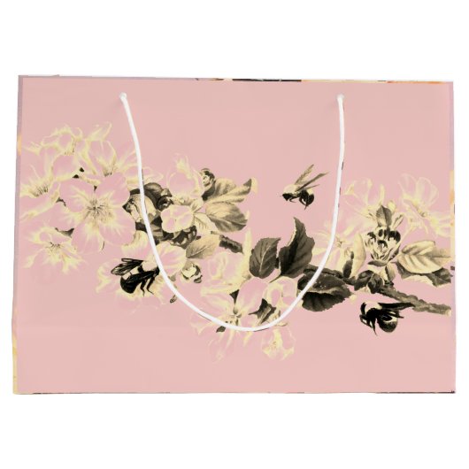 EEND EN KERSENBLOESEMS JAPANSE PRINT Gift Bag Groot Cadeauzakje (Achterkant)