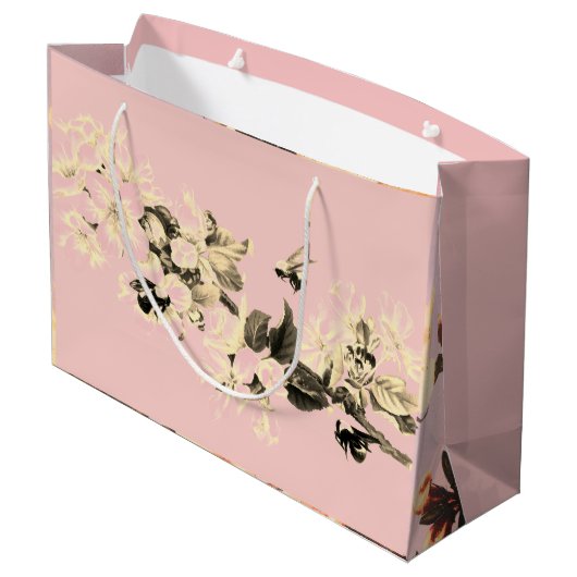 EEND EN KERSENBLOESEMS JAPANSE PRINT Gift Bag Groot Cadeauzakje (Achterkant Gekanteld)