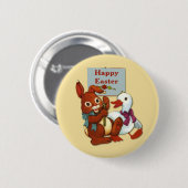 Eend en konijn Pasen Ronde Button 5,7 Cm (Voorkant /achterkant)