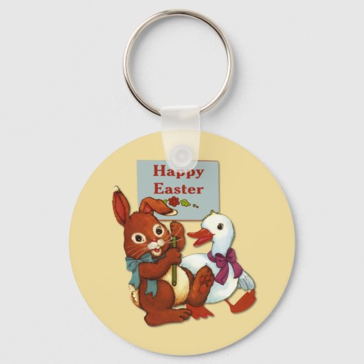 Eend en konijn Pasen Sleutelhanger (Voorkant)