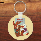Eend en konijn Pasen Sleutelhanger (Voorkant)