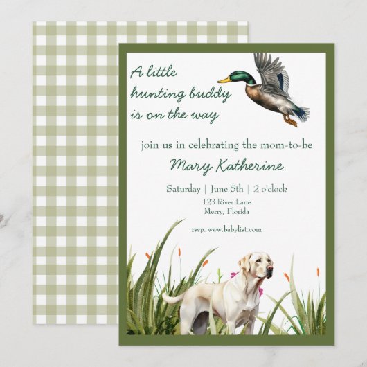 Eend en Labrador Baby shower Kaart (Voorkant / Achterkant)