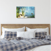 Eend en lisdodde schilderij canvas afdruk (Insitu (Slaapkamer))