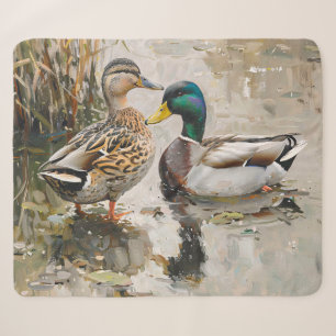 Eend en Mallard Wildlife Schilderij Sherpa Deken