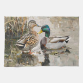 Eend en Mallard Wildlife Schilderij Theedoek (Horizontaal)