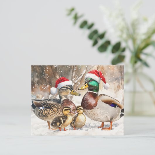 Eend Familie Briefkaart (Staand voorkant)