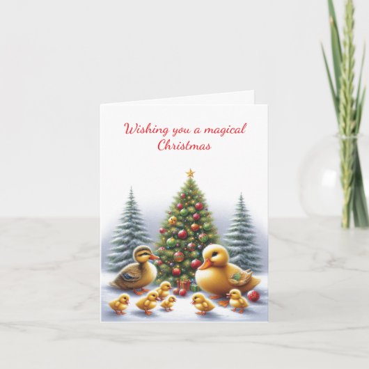 Eend Familie Kerst Kaart (Voorkant)