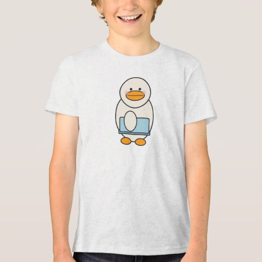 Eend gaat naar het werk, grappig werk Tri-Blend shirt (Voorkant)