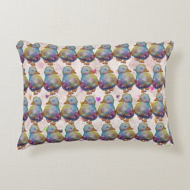 Eend genaamd Regenboog Accent Kussen (Voorkant)